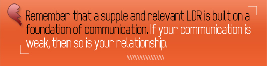 Article quote - if your communication is weak then so is your relationship