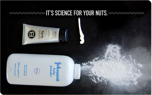 Science for your nuts fresh balls and baby powder