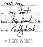Tiger woods handwriting