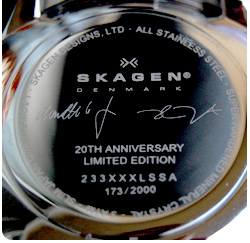 Back of a skagen watch