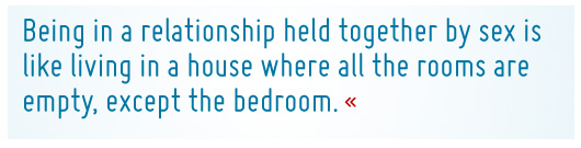 Article quote - Being in a relationship held together by sex