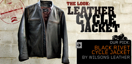 Black Rivet Cycle Jacket by Wilsons Leather