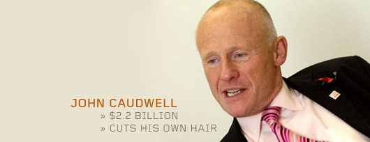 John Caudwell wearing a suit and tie