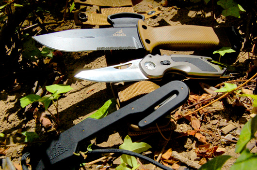 A group of gerber knives