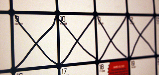 Calendar with x\'s
