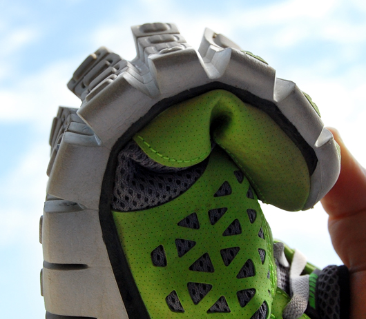 A close up of a Nike free sole