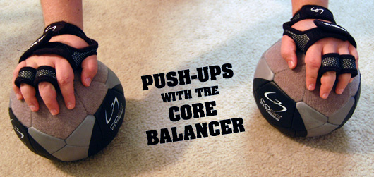 push ups with the core balancer