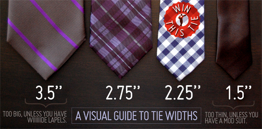A visual guide to tie widths