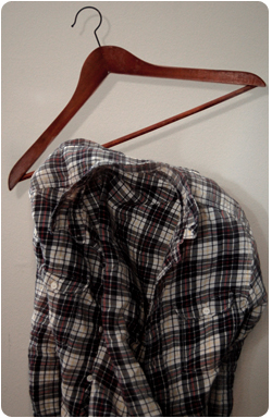 Plaid shirt with hanger