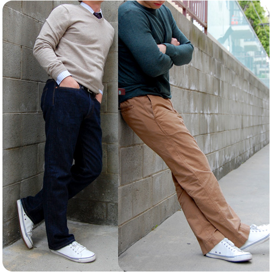 canvas sneakers look great with jeans or chinos