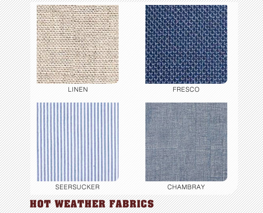 Hot weather fabrics collage