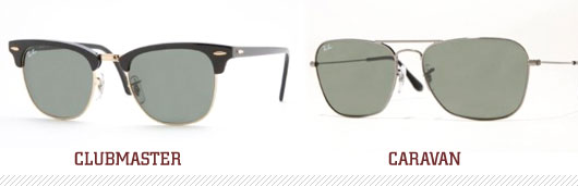 Clubmaster sunglasses and caravan sunglasses