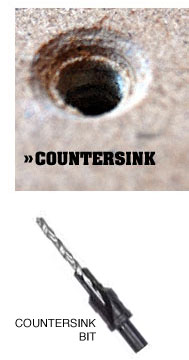 Visual example of a countersink with a screw