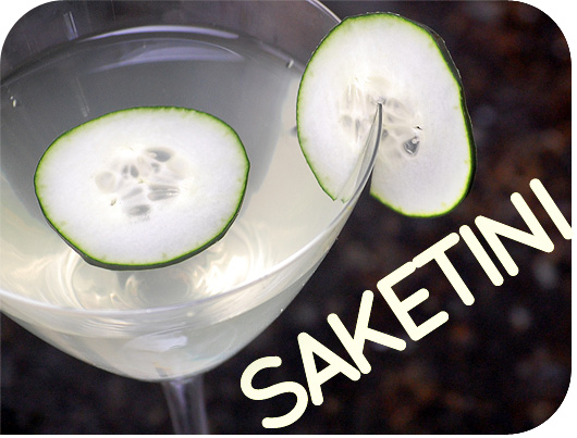 Saketini cocktail