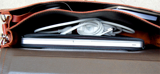 Inside of Saddleback Leather Thin Briefcase