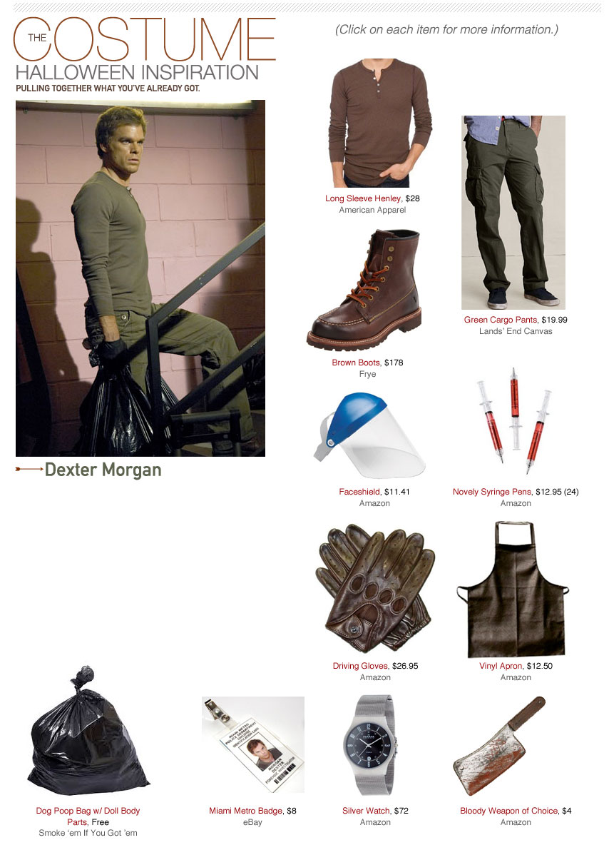 Dexter costume collage inspiration
