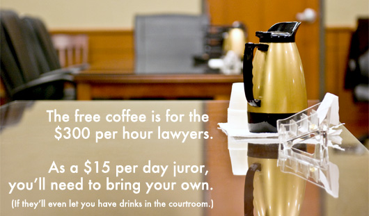 article quote - free coffee is for the lawyers