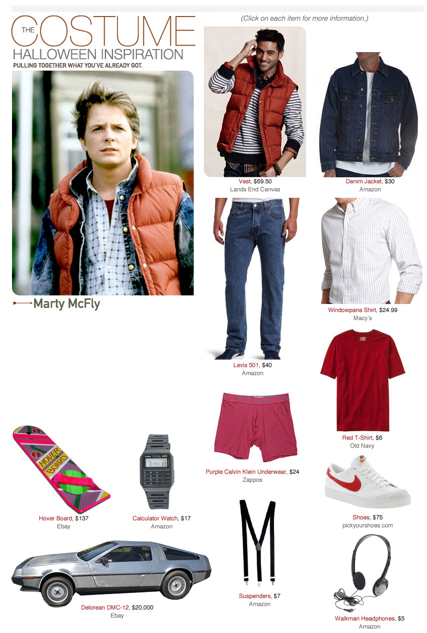 Marty McFly costume inspiration collage