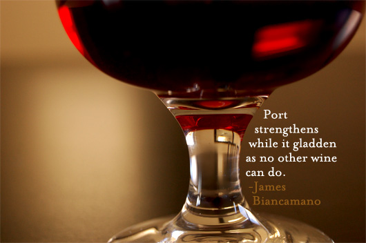 port wine glass with quote