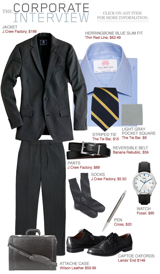 Black suit, blue shirt, striped tie The Getup outfit inspiration collage