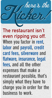 Article quote - The restaurant isn\'t even ripping you o