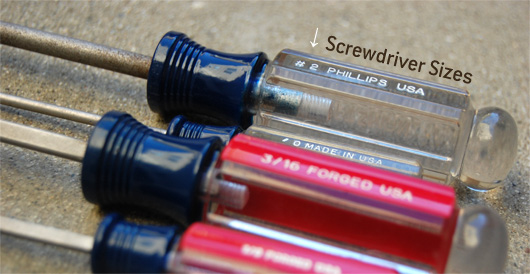 screwdriver sizes
