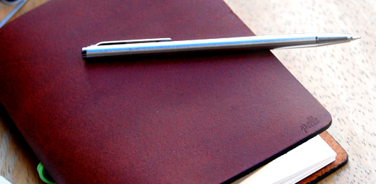 The Leather Notebook: Pelle Journal & Pilot Birdy Pen