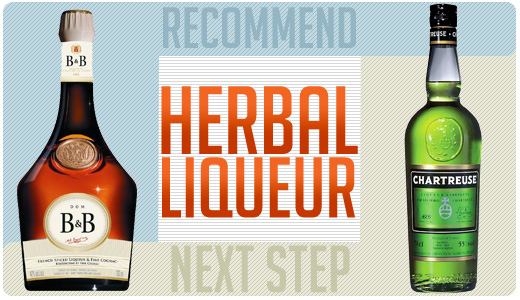 Herbal liqueur bottles