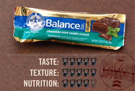 Balance bar  with taste, texture, and nutrition ratings