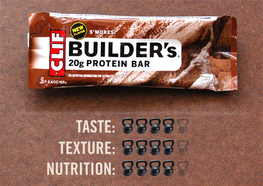 Clif builders bar with taste, texture, and nutrition ratings
