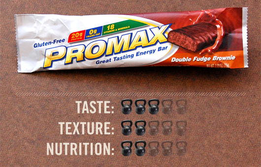 Promax bar with taste, texture, and nutrition ratings