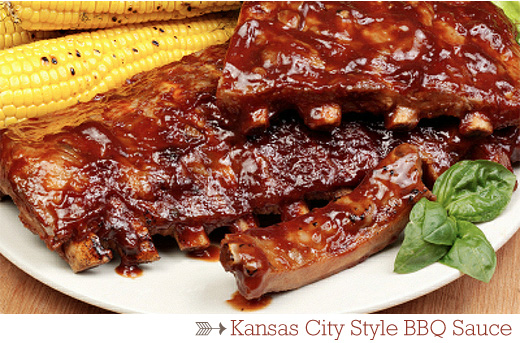 A plate of food, with Ribs and Barbecue