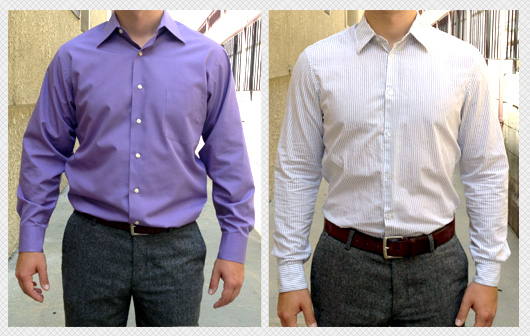 billowy dress shirt compared to fit shirt