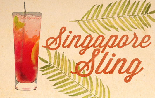 Singapore Sling tiki drink illustration