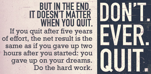 Article quote: But in the end it doesn\'t matter when you quit