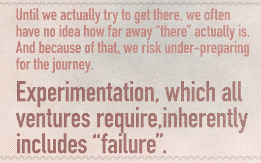 Article quote: Experimentation, which all ventures require,  inherently includes \"failure\"
