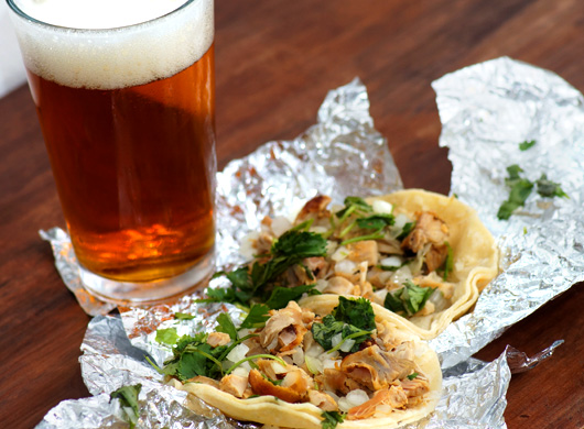 Tacos with beer