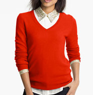 Red v neck sweater