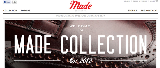 Made Collection website screenshot