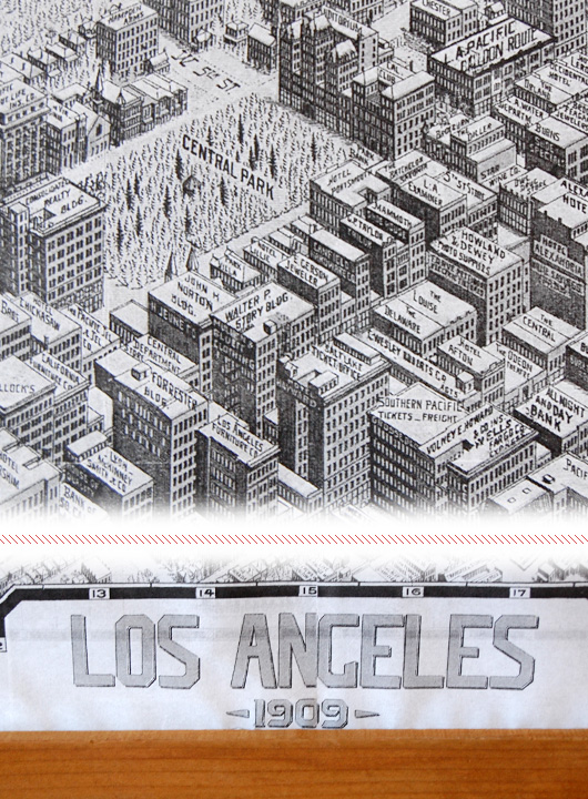 Close up map of los angeles