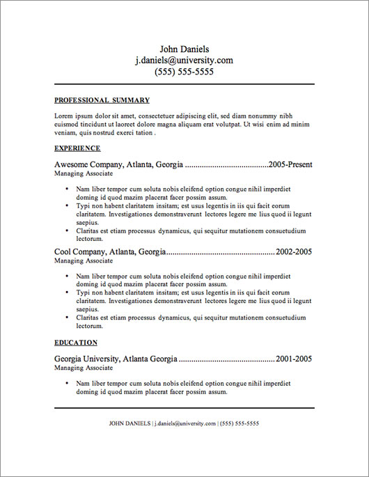 image of free resume template download