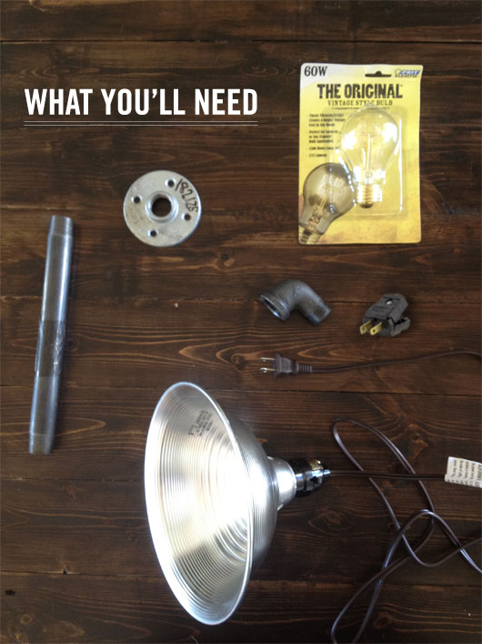 the parts for making diy industrial light
