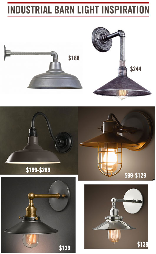 collage of industrial barn light inspiration