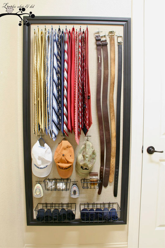 An organized tie rack