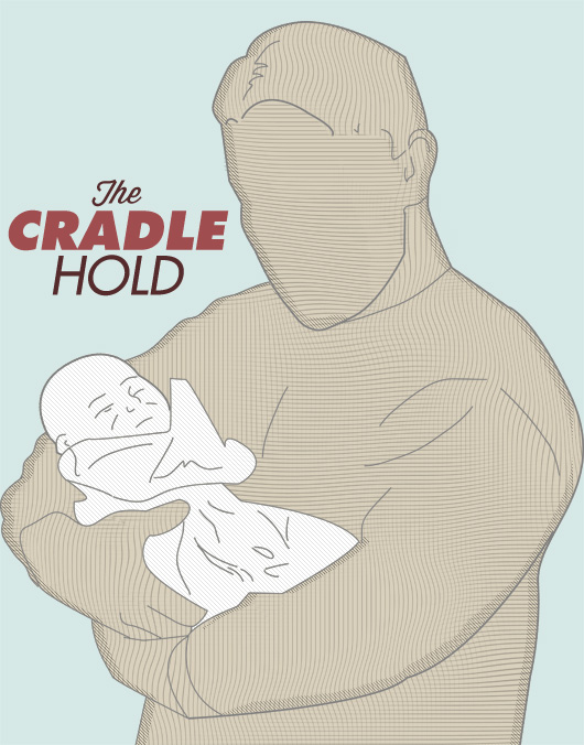 Diagram of the cradle hold for baby