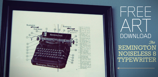 Free Art Download: The Remington Noiseless 8 Typewriter