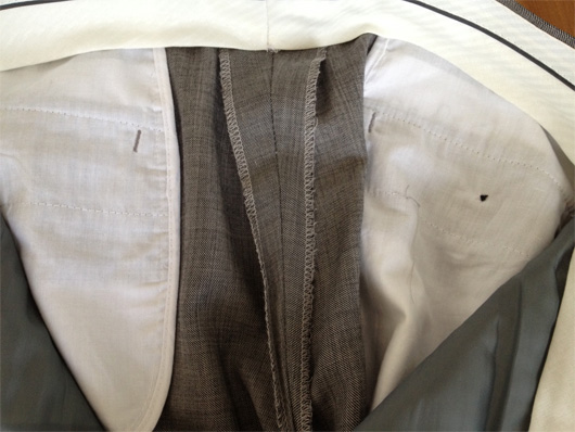 mens pant rise inseam indicating there is additional material