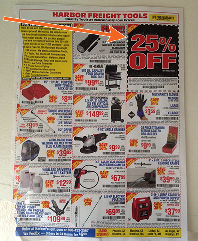 Harbor Freight 25% off coupon