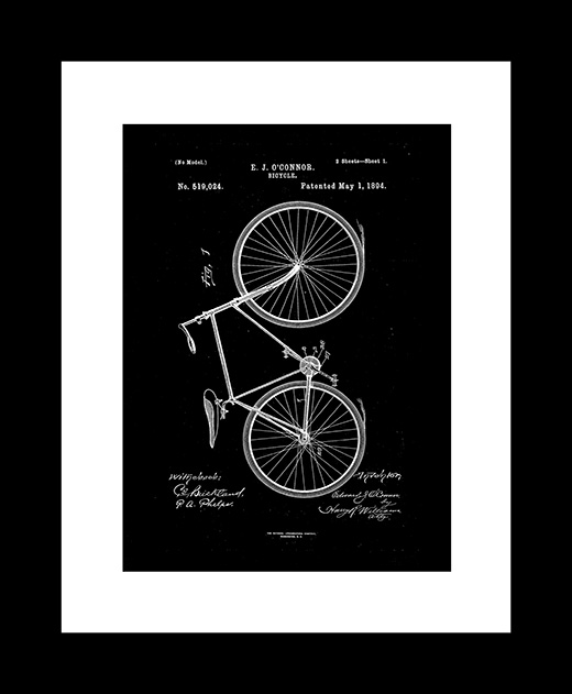 Bicycle patent art print