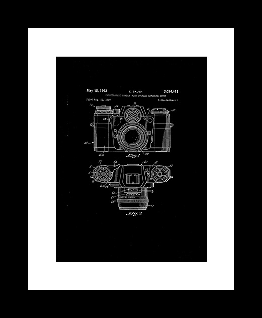 Camera patent art print